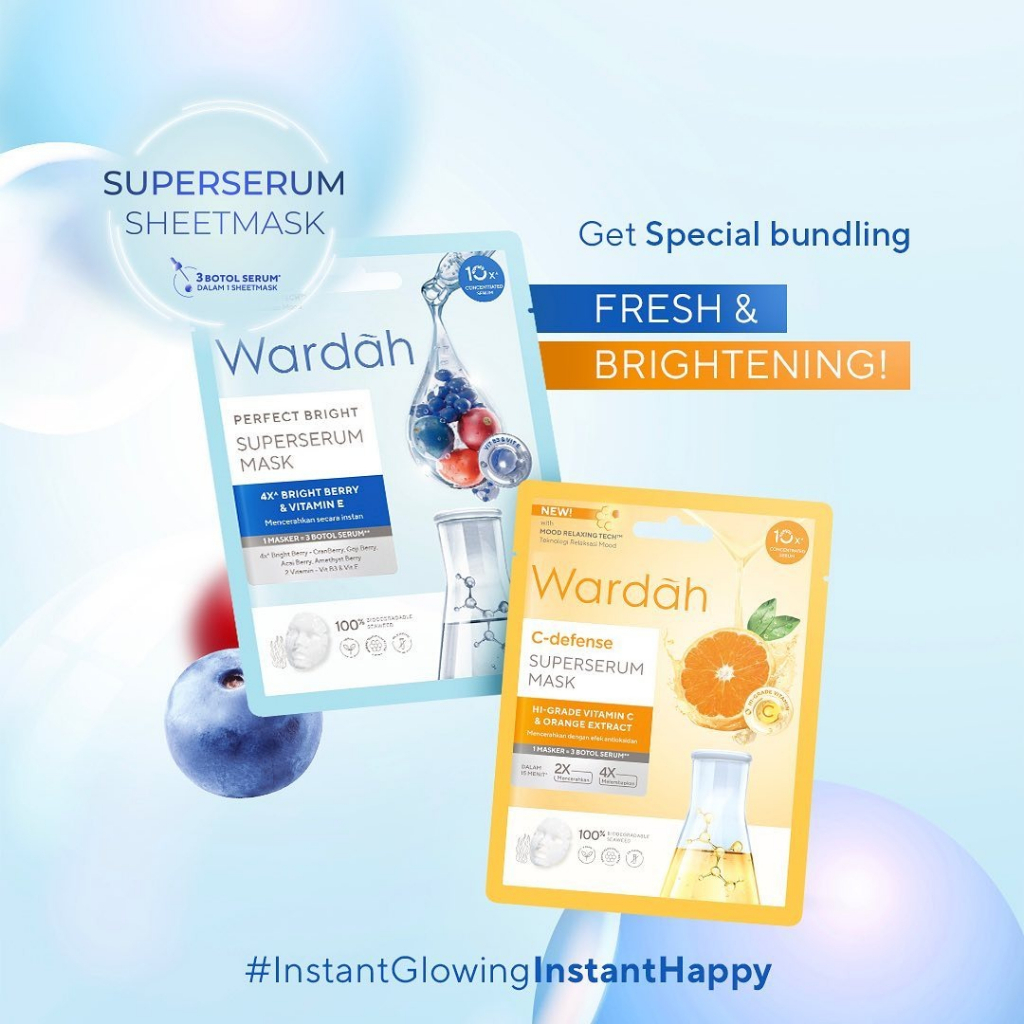 Wardah  Get Special Bundling C-defense + Perfect Bright Superserum Mask( 2 Sheet Mask)