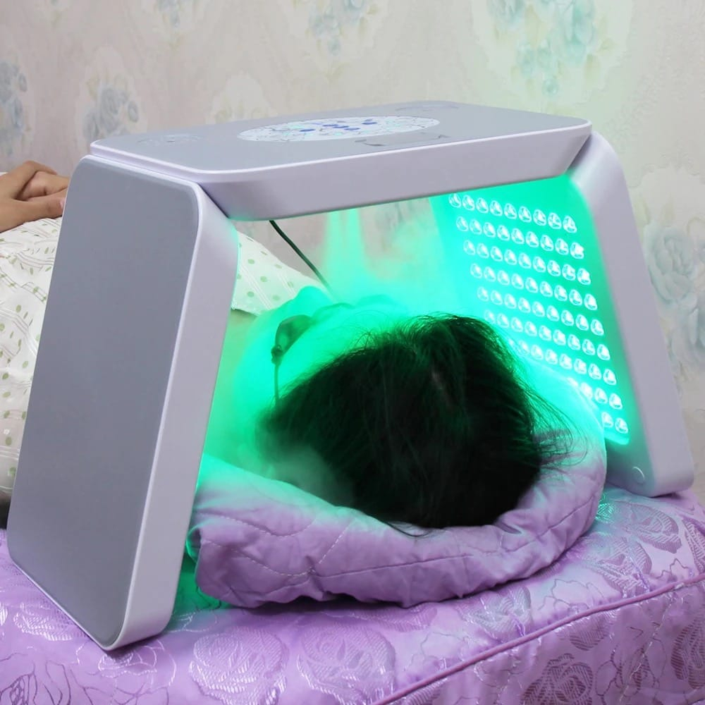 SPA use portable 7 colors PDT led light therapy with steamer new design nano mist spray facial light therapy machine