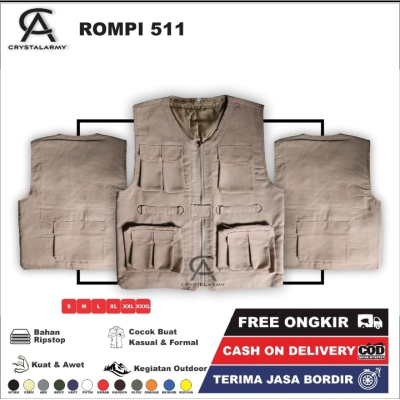 JAKET ROMPI TACTICAL OUTDOOR 511 ROMPI VEST ORIGINAL CRYSTAL