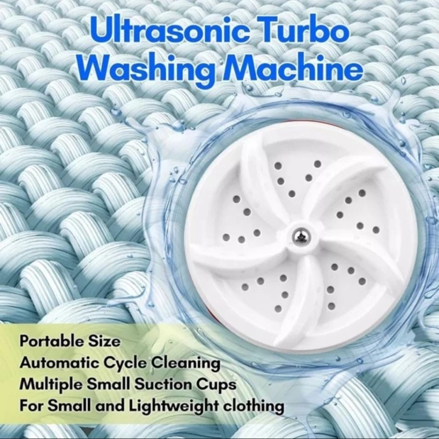 Mesin Cuci Mini Portable Ultrasonic Turbine Washing Machine Travel New