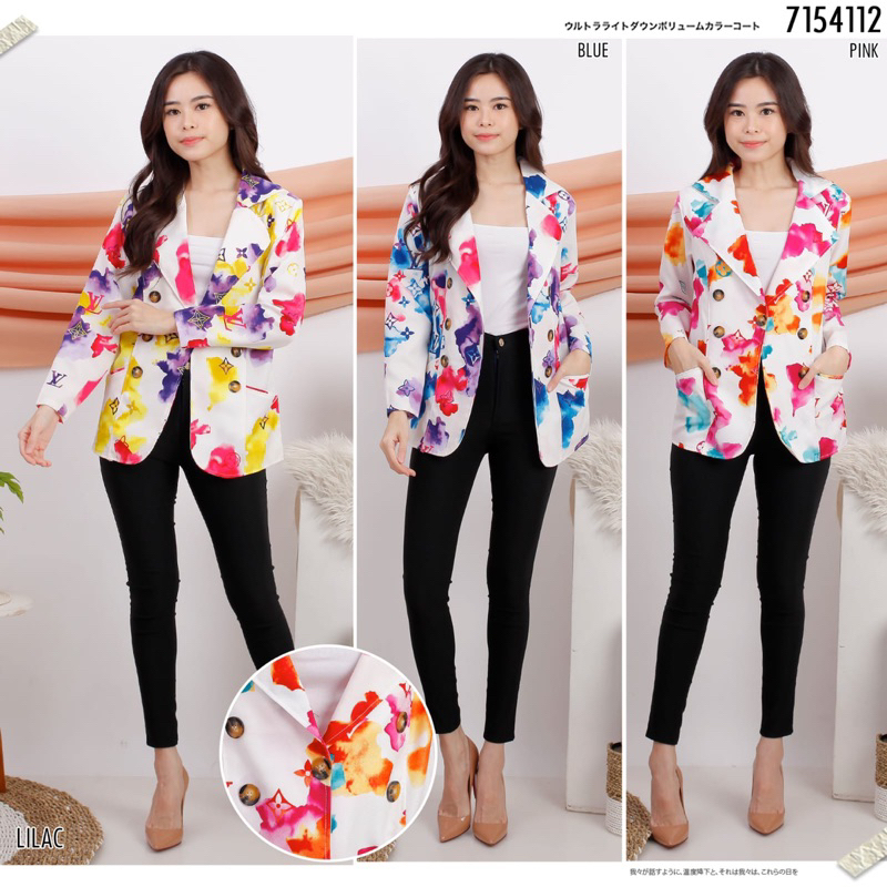 blazer rainbow blazer wanita motif blazer viral kekinian blazer import blazer wanita blazer kerja ka