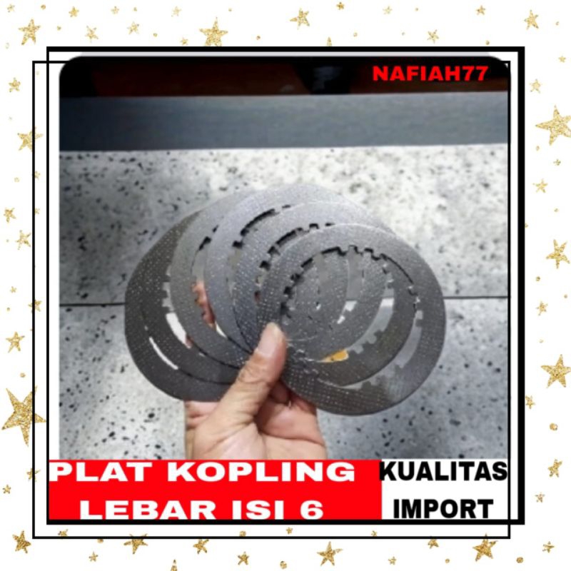 (KUALITAS IMPORT) PLAT KOPLING LEBAR ISI 6 SPARE PARTS MOTOR RODA TIGA VIAR KAISAR DLL