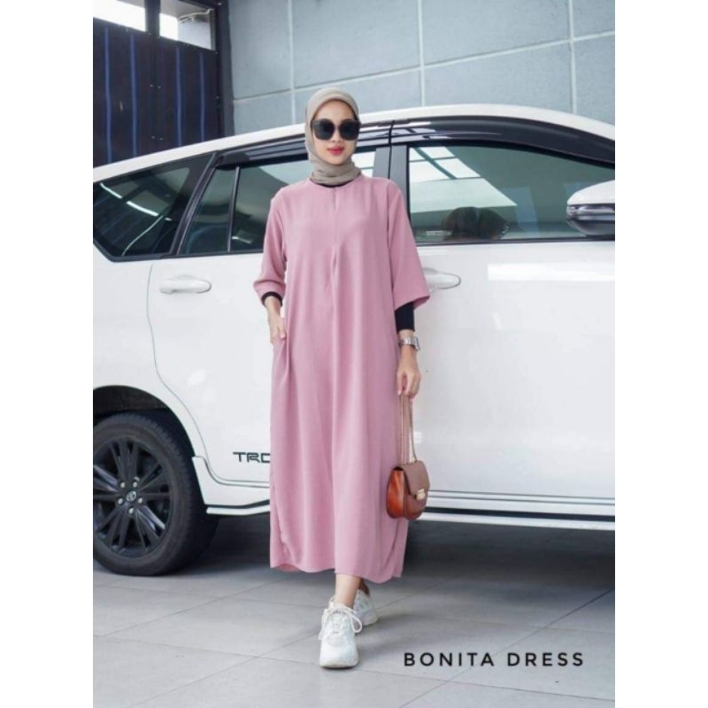 BONITA DRESS / DRESS CRINKLE OVERSIZE / GAMIS CRINKLE POLOS / LONG DRESS PREMIUM