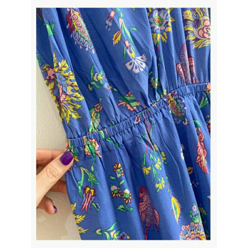 V neck floral maxi dress