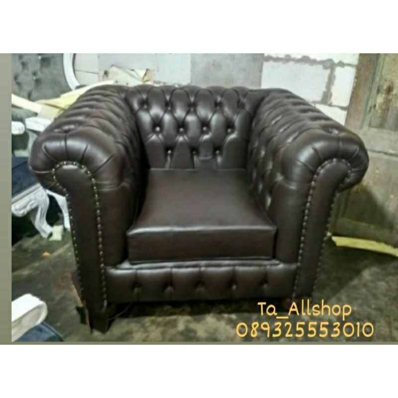 Kursi Tamu Sofa Kulit Asli