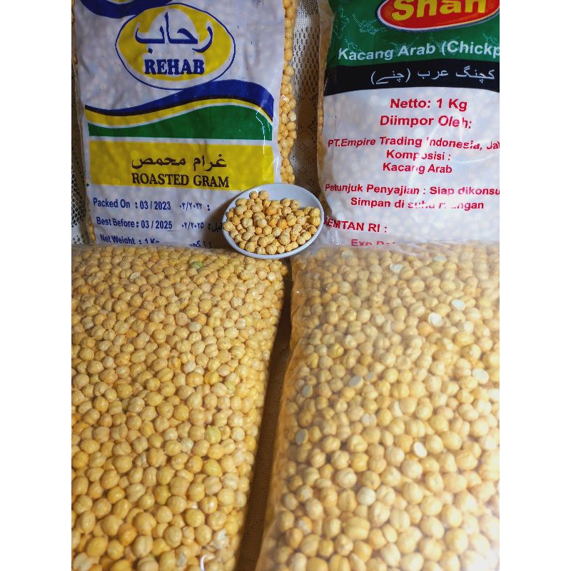 Kacang Arab India 1 Kg Prod.Maret 2023/Kabuli/Chick peas/ceci (sudah matang) Garing Renyah oleh oleh haji umroh nawidashopjkt jakarta