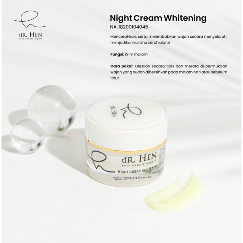 dR. Hen - Night Cream Whitening 10gr