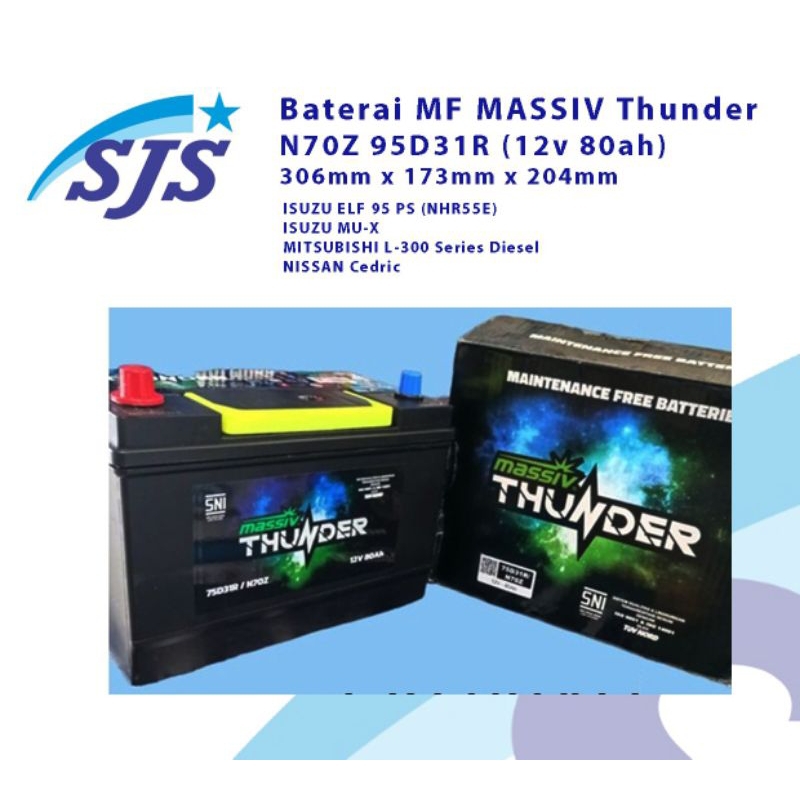 Aki Massive Thunder MF N70Z 12v 80ah