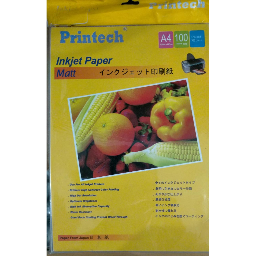 KERTAS PHOTO INKJET MATT PRINTECH 108GR A4