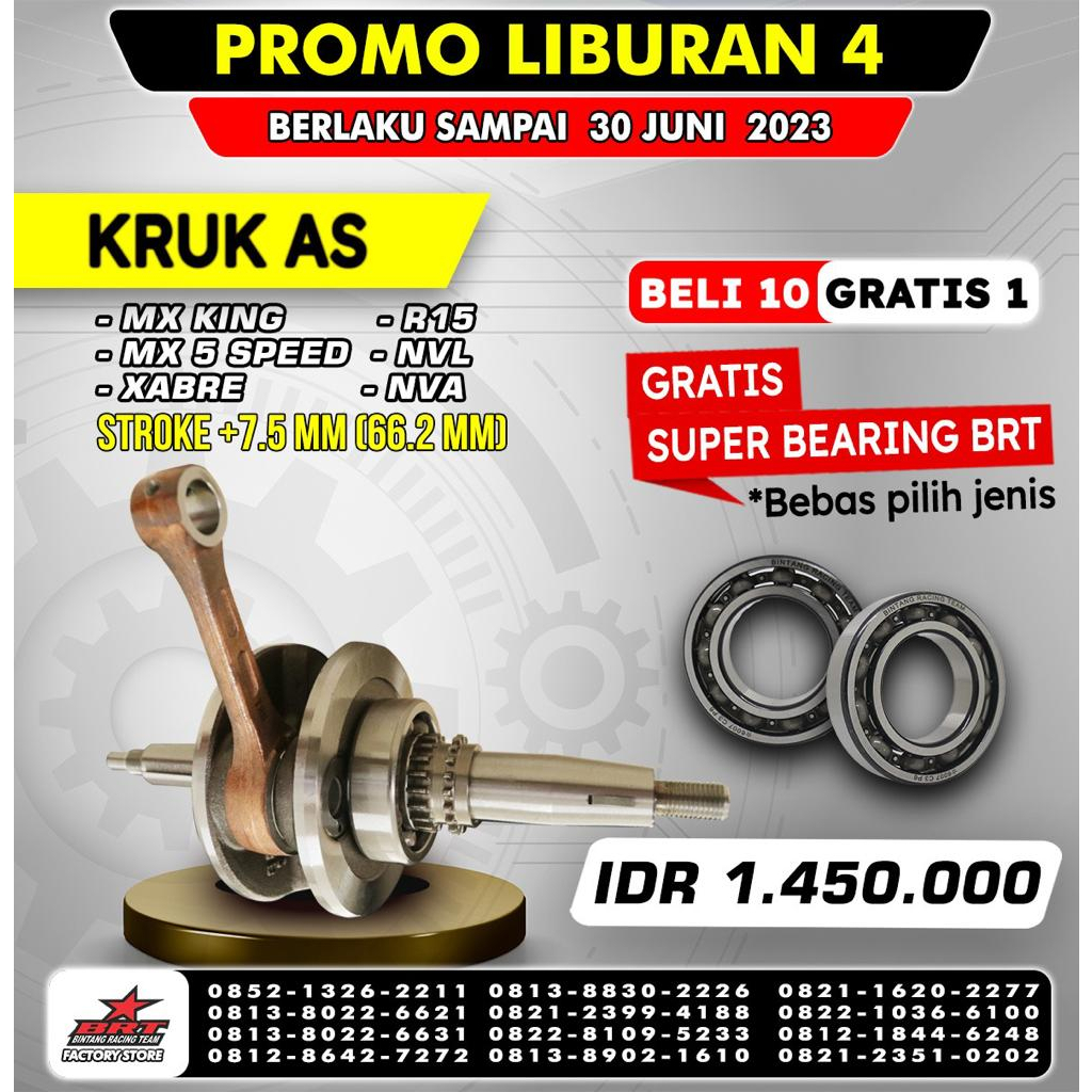 KRUK AS BRT - MX NEW 5 SPEED / MX KING / VIXION BRT (BONUS BEARING)