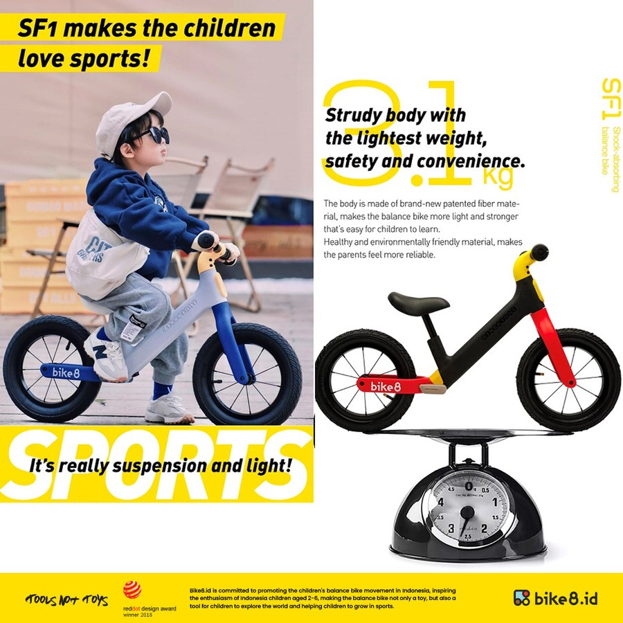 Bike8 SF-1 PRO Balance Bike + MXL helmet package