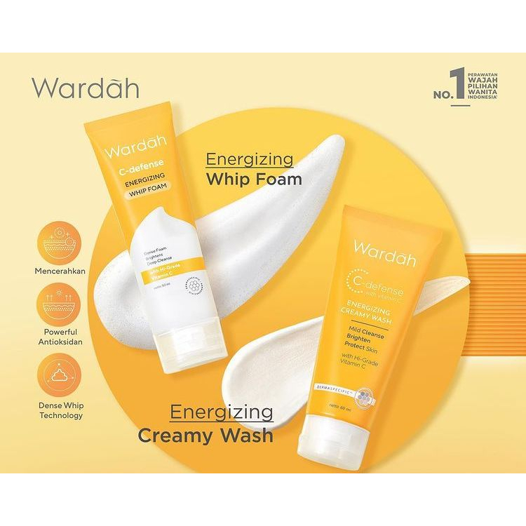 RADYSA - WARDAH C-Defense Series | C Defense Face Mist Creamy Wash Serum Waterclay Mask