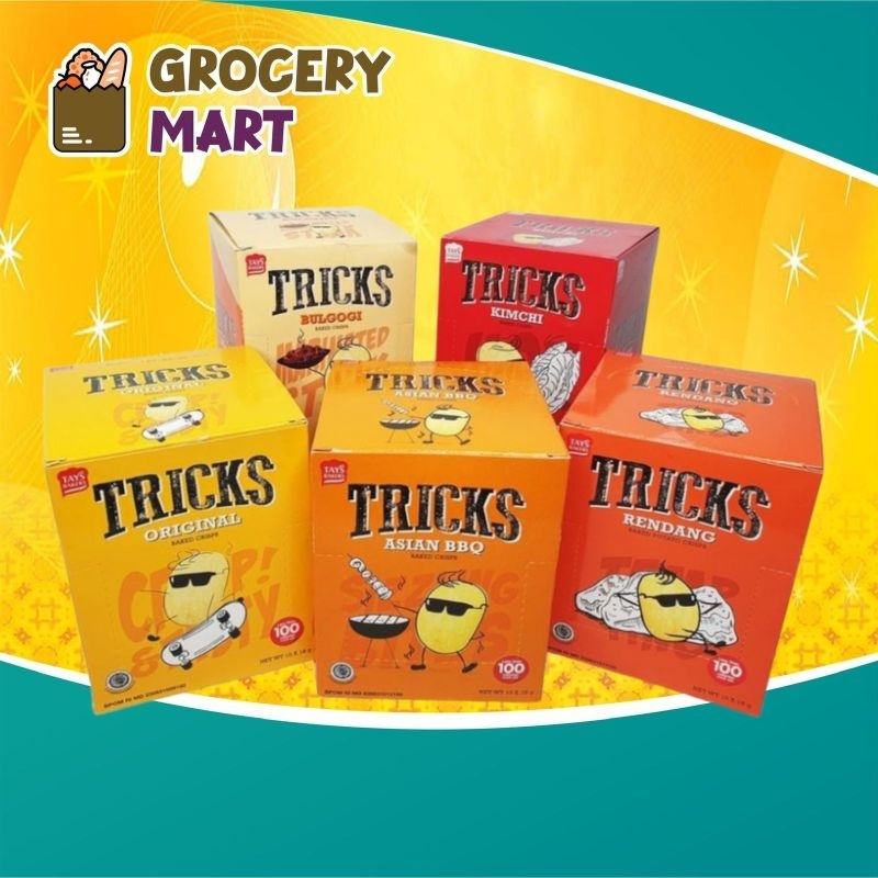 

Tricks Biskuit Kentang Potato Baked Chips 120gr 1box Isi 10pcs