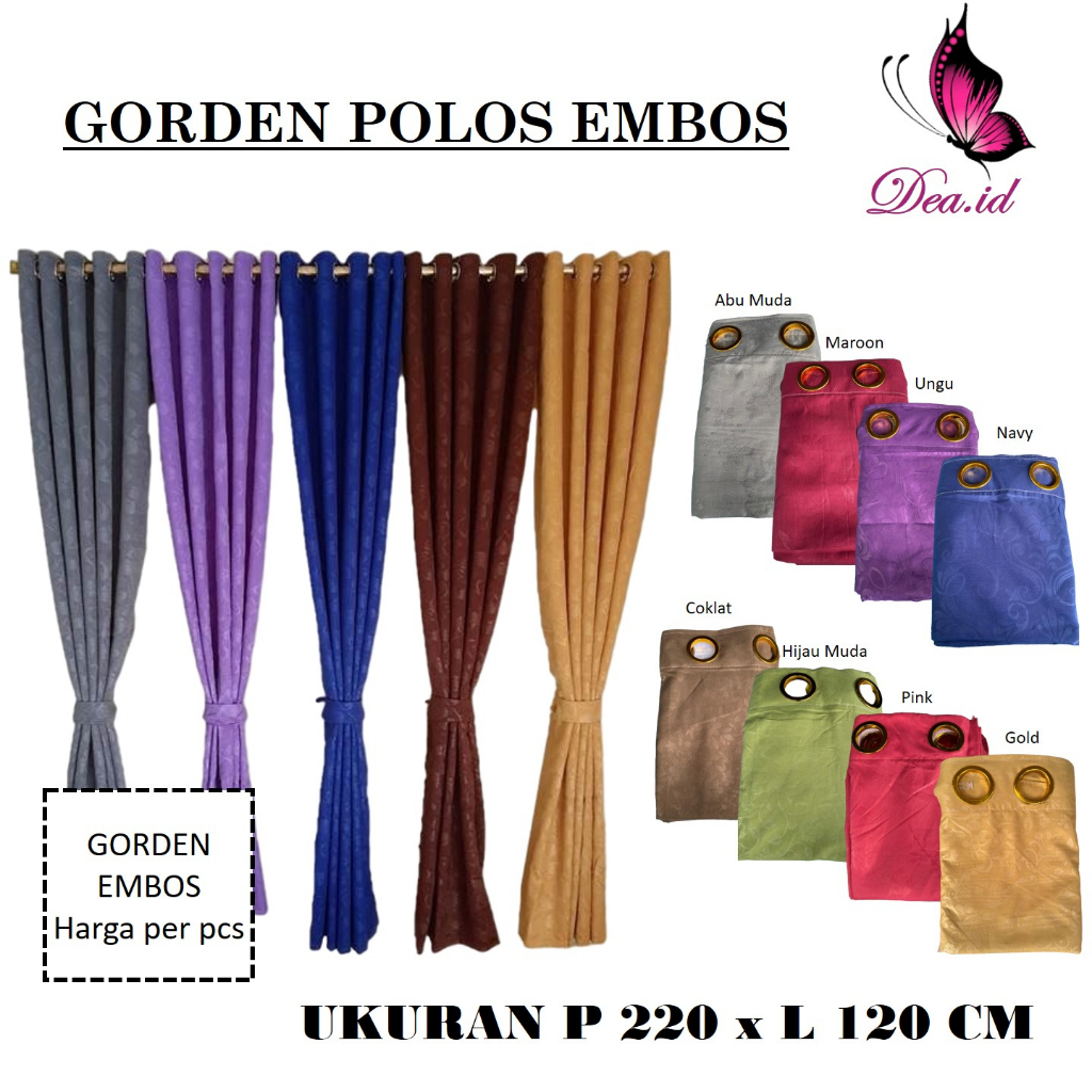 [DEASHOP] GORDEN PINTU JENDELA POLOS MOTIF EMBOS L 120 x P 220 CM - KORDEN GORDYN HOMEMADE SMOKERING 12 LUBANG - HORDEN RUMAH MINIMALIS