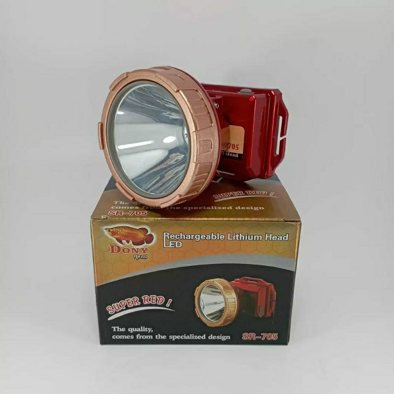DONY Senter Kepala Head Lamp Cas SR - 705 | LED SUPER RED 