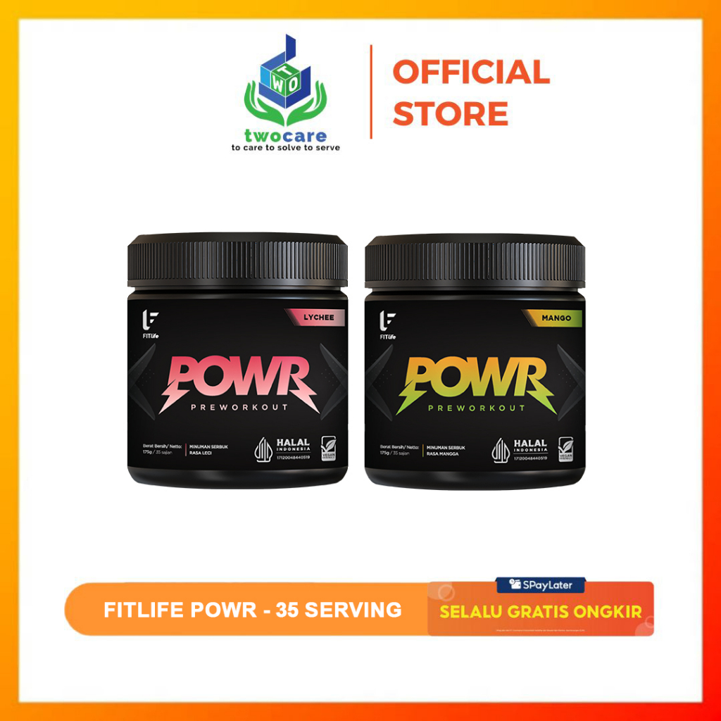 Fitlife Pre Workout POWR 35 Serving Preworkout PWO Penambah Energi