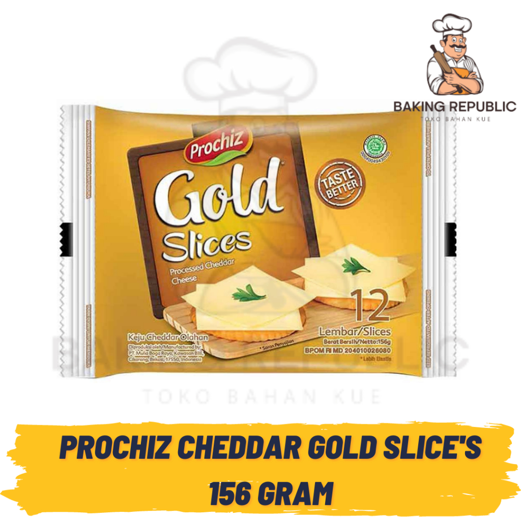 

PROCHIZ CHEESE GOLD SLICE 12 LEMBAR | 156 GR | KEJU SLICE PROCHIZ GOLD