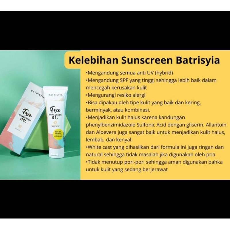 sunscreen batrisyia herbal bpom tabir surya sunblock mencegah flek hitam