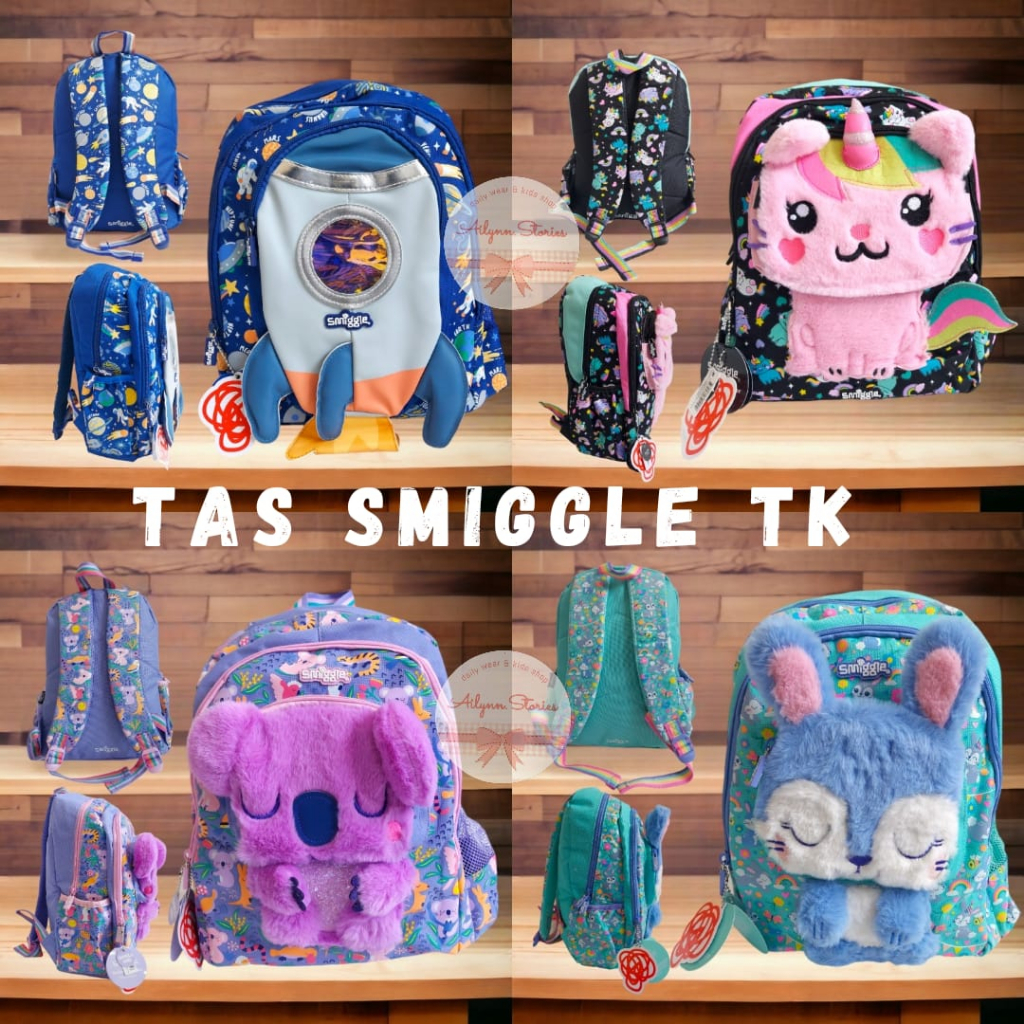 Tas Ransel Anak TK smiggle boneka koala / Astronot / Dino / Rabbit