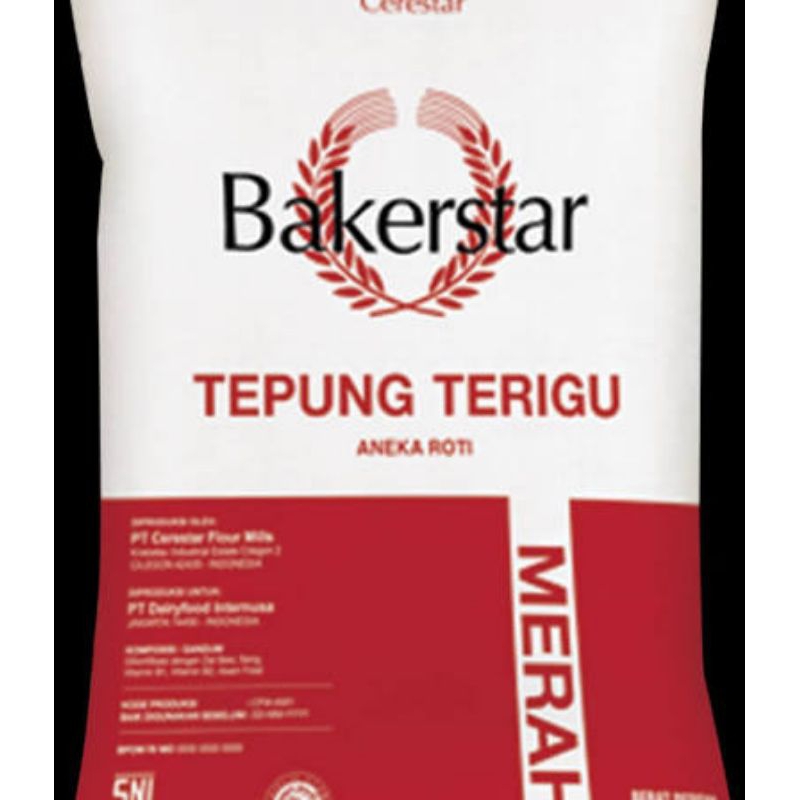 

Tepung Terigu Bakerstar Merah 1kg untuk roti