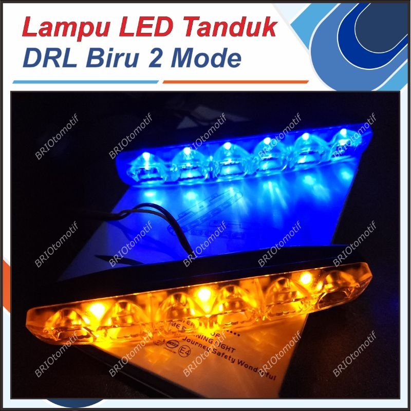 LAMPU TEMBAK SOROT DRL LED MOBIL 6 MATA TERANG PUTIH CRYSTAL TANDUK DEPAN GRIL BUMPER MOBIL WATERPRO