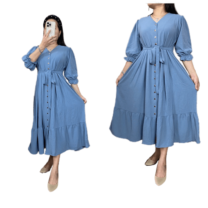 Felin Midi Dress Crinkle Airflow Premium Import