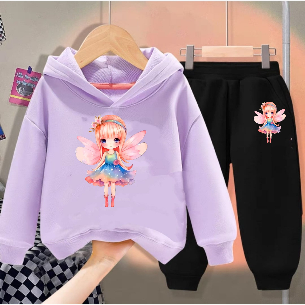 PAKAIAN ANAK ANAK 1 SET SWEATER DAN CELANA FAIRY/DTF/COD