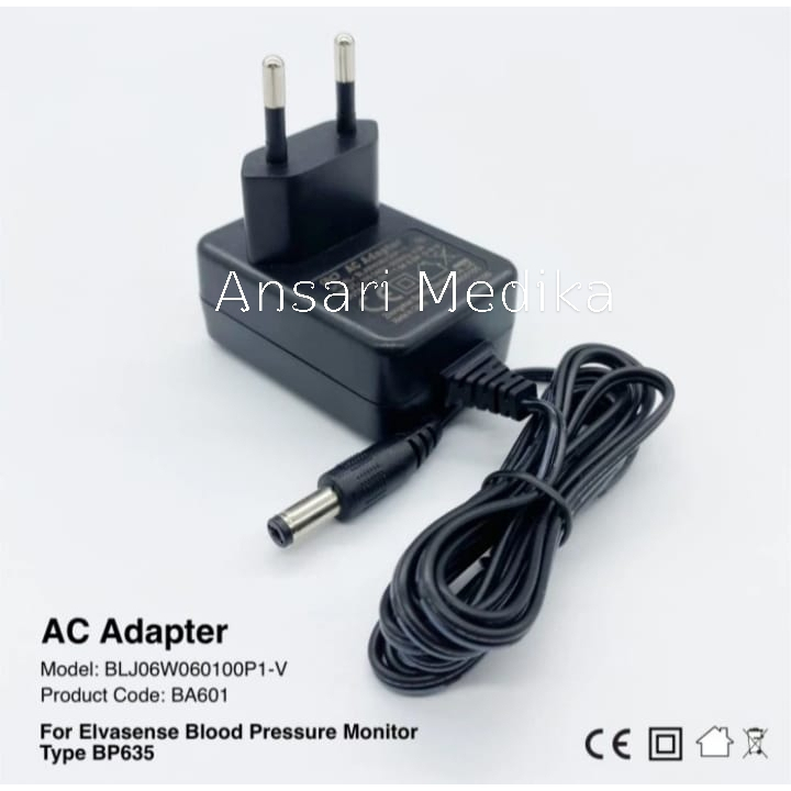 Adaptor Elvasense BA601 A - Adaptor Tensimeter Elvasene BP635 AC Adapter Elvasense Adaptor