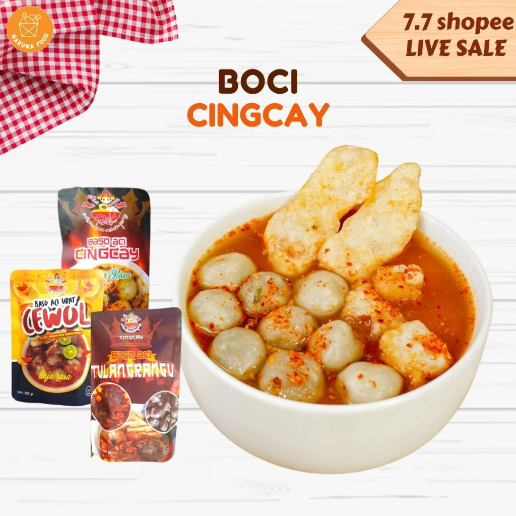 PROMO 10.10 Baso Aci Instan Boci Bakso Aci Urat Cewul Raja Rasa Boci Cewul Bakso Aci Cewul Baso Aci Cewol Cingcay Viral, Lezat, Gurih, Super Pedas Makanan Ringan Baso Urat