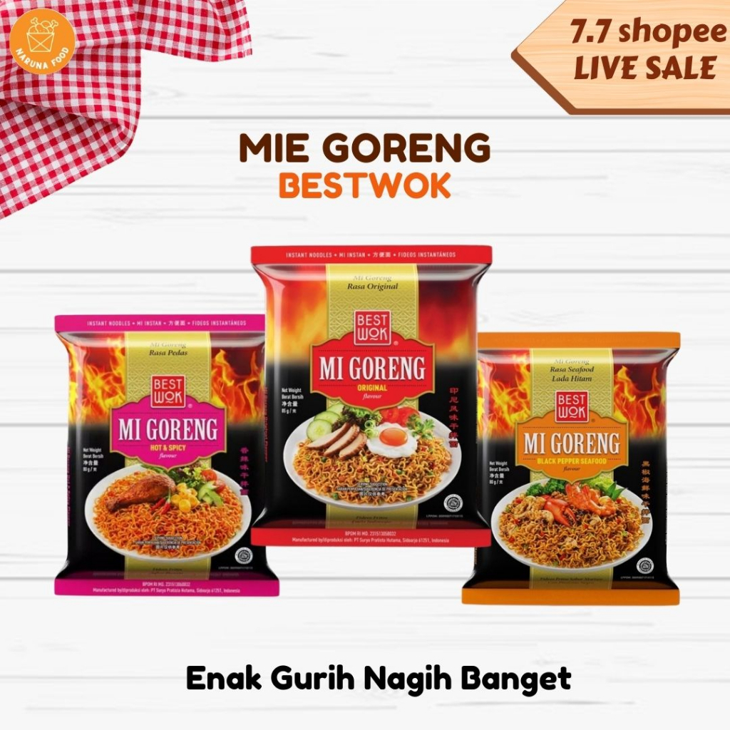 PROMO 12 12 BESTWOK MIE GORENG ORIGINAL HOT SPICY BLACKPEPPER SEAFOOD mie goreng bestwok varian lengkap enak pedas gurih nagih