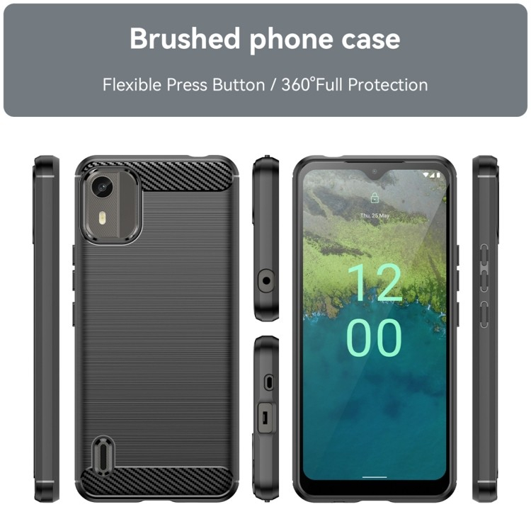 NOKIA C12 SOFT CASE BRUSHED CARBON BLACK SILIKON SOFT CASE TPU