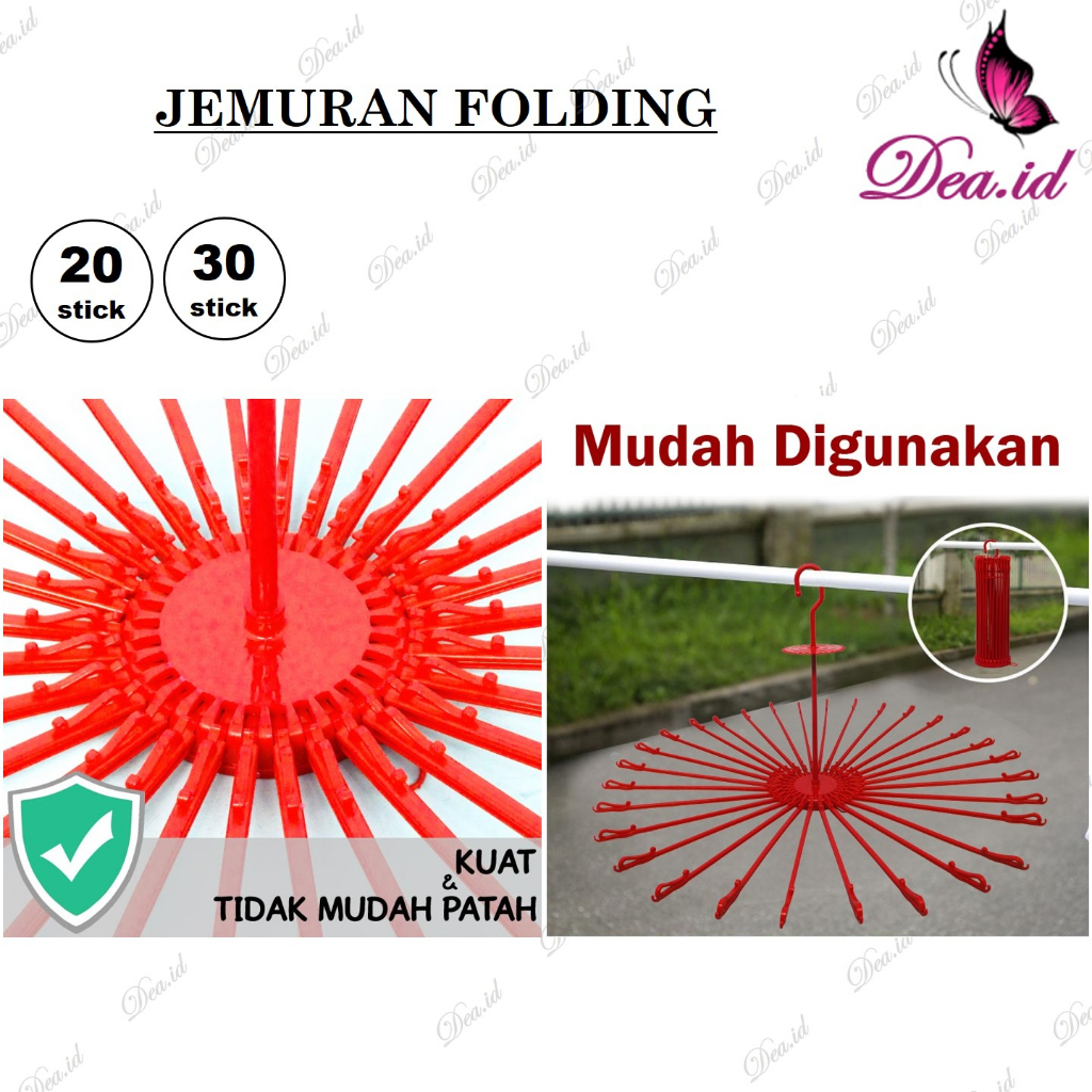 [DEASTORE]  FOLDING STIK - FOLDING STICK - FOLDING ISI 30 STICK - JEMURAN BAJU BAYI - HANGER BAJU ANAK - GANTUNGAN PAKAIAN BAYI BULAT