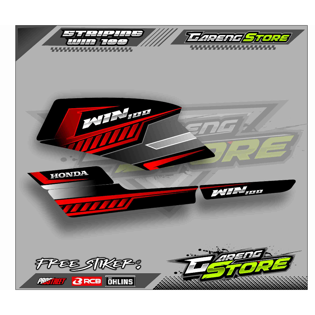 STRIPING VARIASI HONDA WIN 100 / STICKER LIST VARIASI MOTOR HONDA WIN 100