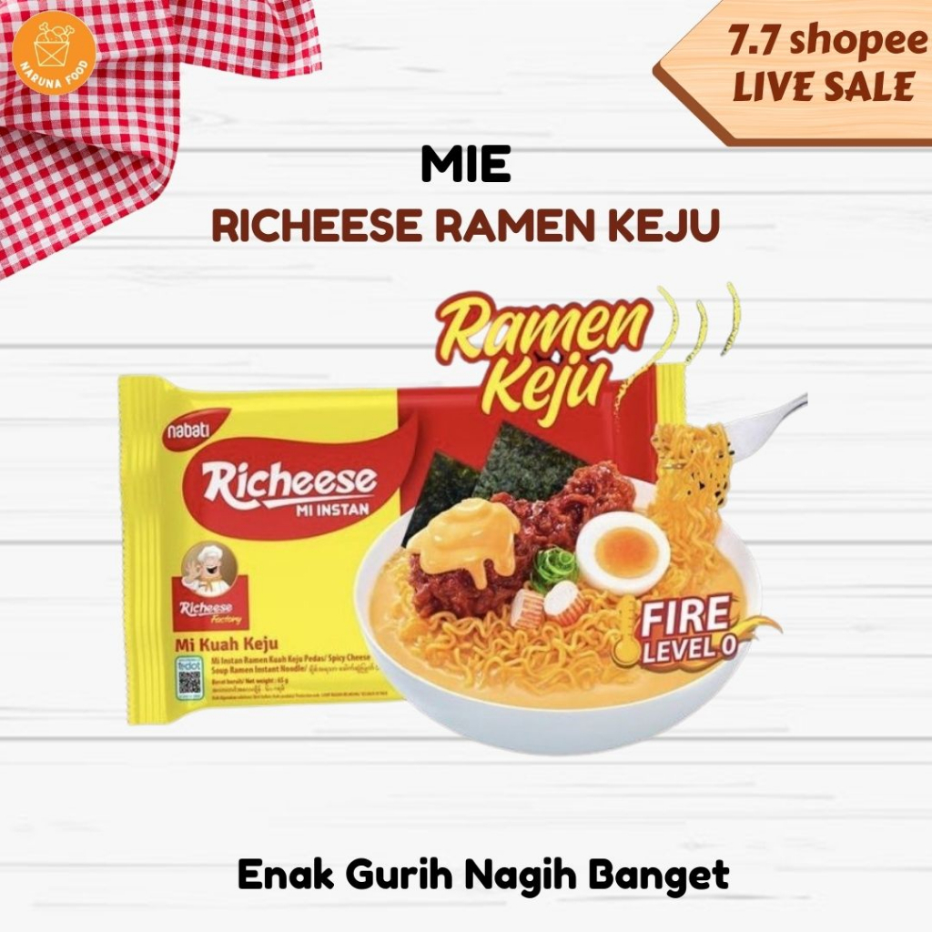 PROMO 12 12 Mie Richeese I Mie Keju Richeese I Mie Goreng Keju Fire Level 0 - Level 3