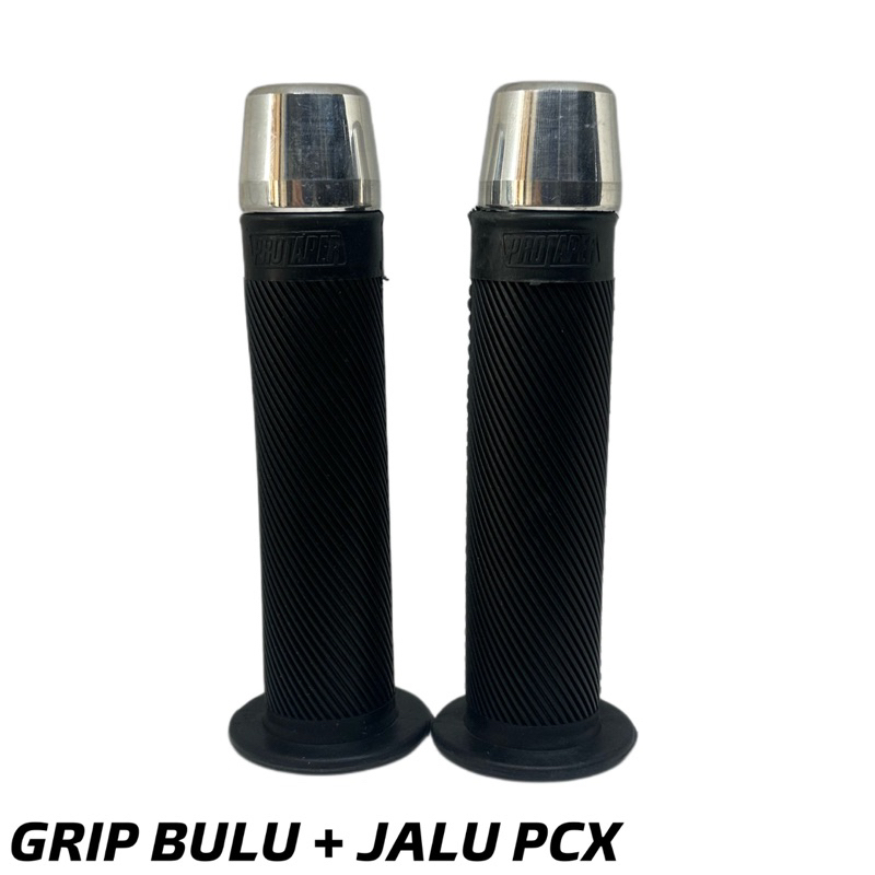 GRIP BULU PLUS JALU STANG PCX / HANDFAT MODEL BULU POLOS PLUS JALU STANG CROME MODEL SATRIA FU