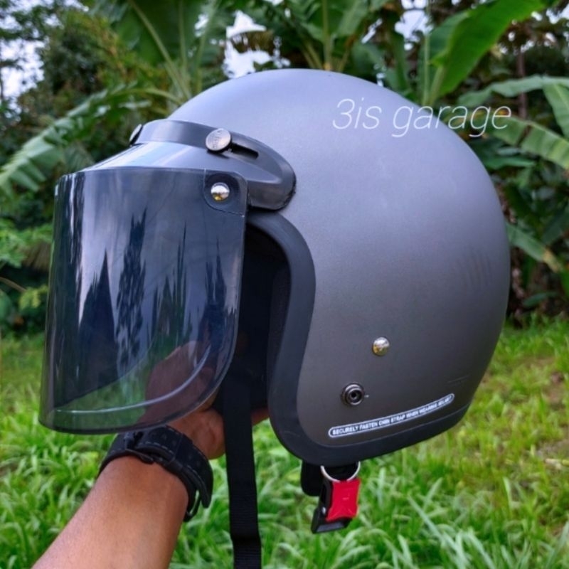 HELM BOGO CLASSIC KACA DATAR PRIA WANITA DEWASA