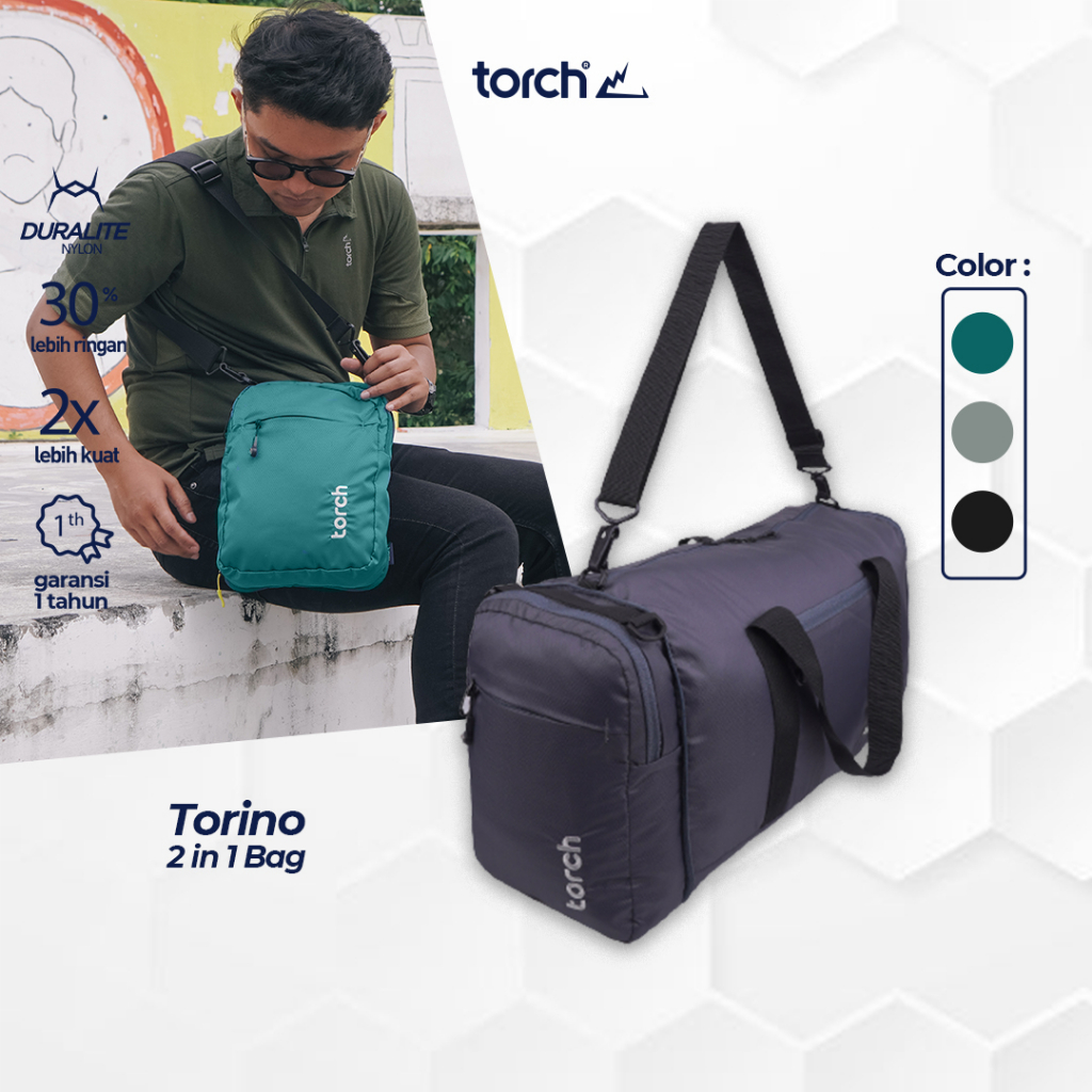 TORCH Torino 2in1 Sling to Duffel Bag - Tas Selempang Slempang - Tas Jinjing Dufle Duffle