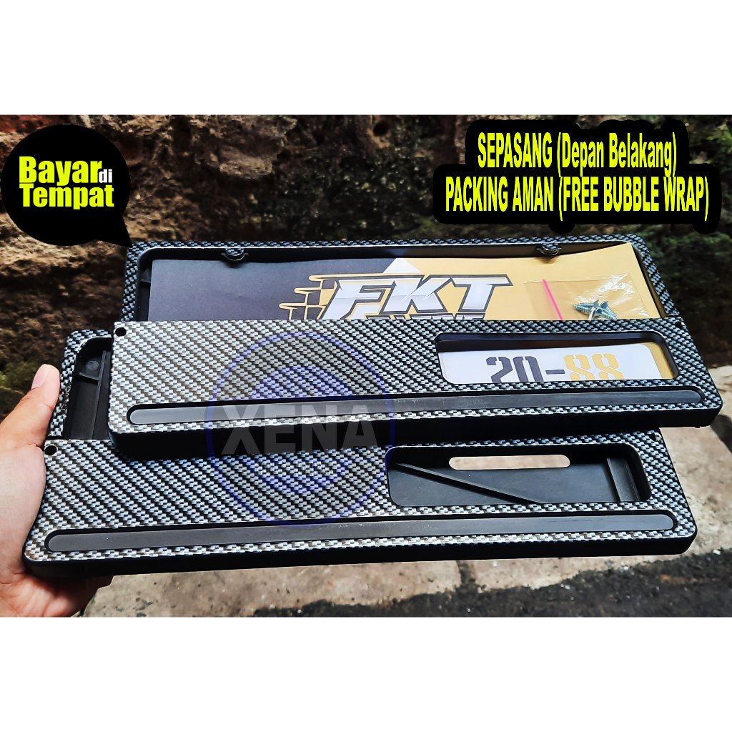 SIAP KIRIM DUDUKAN PLAT NOMOR MOTOR KARBON 2PCS COVER PLAT NOMOR UNIVERSAL VARIO MIO SCOOPY BEAT NMA
