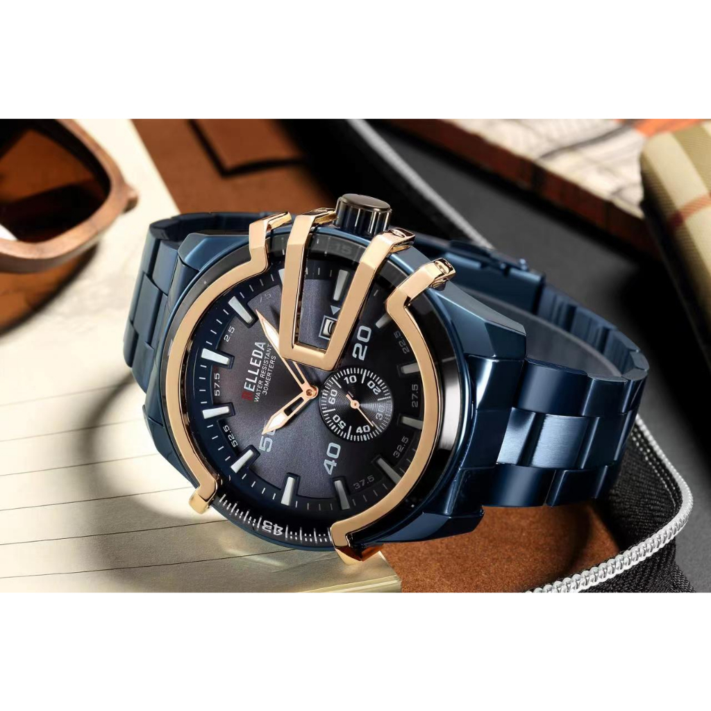 BELLEDA 9371 RANTAI Jam Tangan Pria Anti Air Cowok Men Watches Original Waterproof Stainless Steel