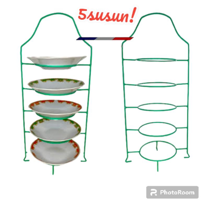 5 pcs Tentengan Piring Hajatan Rak Piring Susun 5