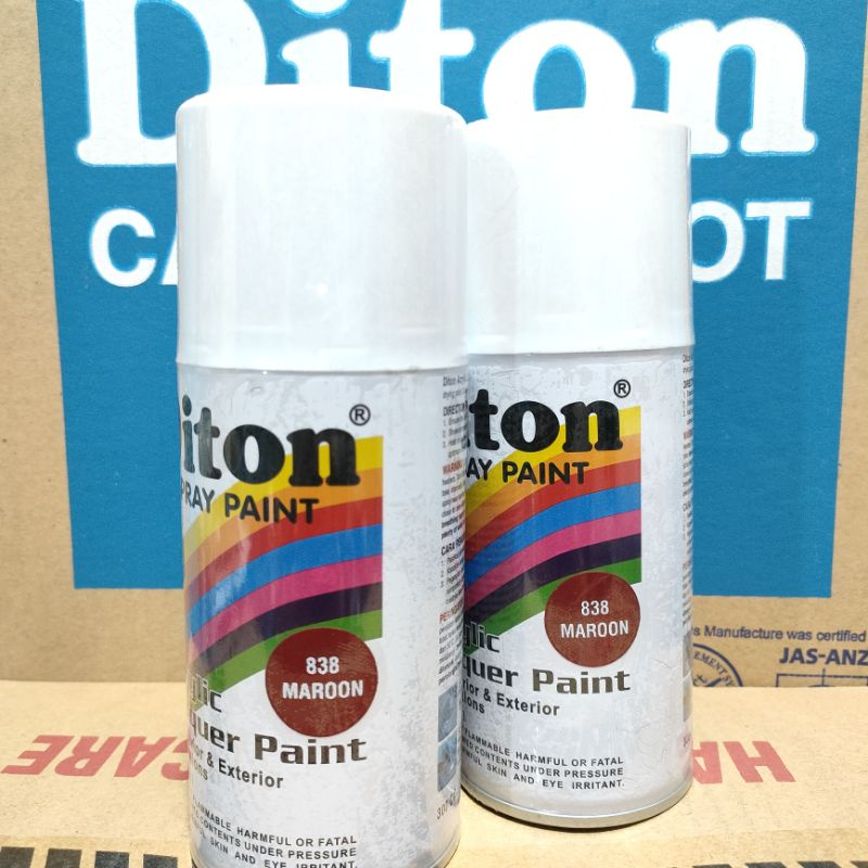 Diton Maroon 838 Cat Semprot Aerosol Paint 150cc Spray Merah Tua Maron Red Spet Pylox Motor Helm