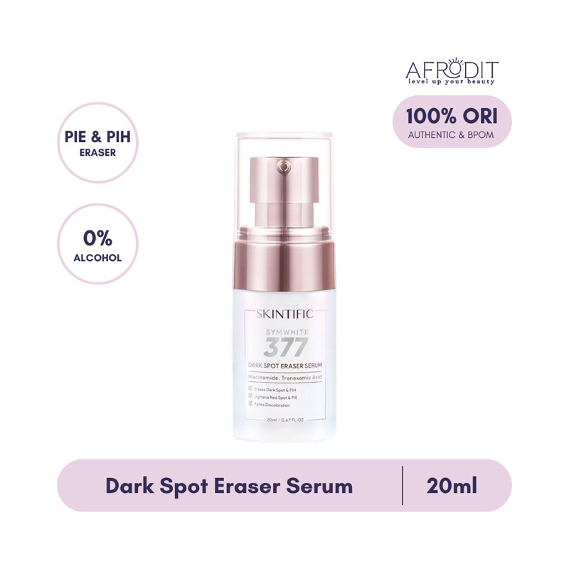 Skintific Symwhite 377 Dark Spot Serum 20ml - Serum Wajah Untuk Memudarkan Flek Hitam, PIE, & PIH