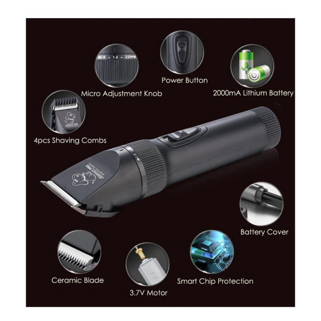 Alat Cukur Elektrik Bulu Binatang Pet Dog Clipper - P7 - Black