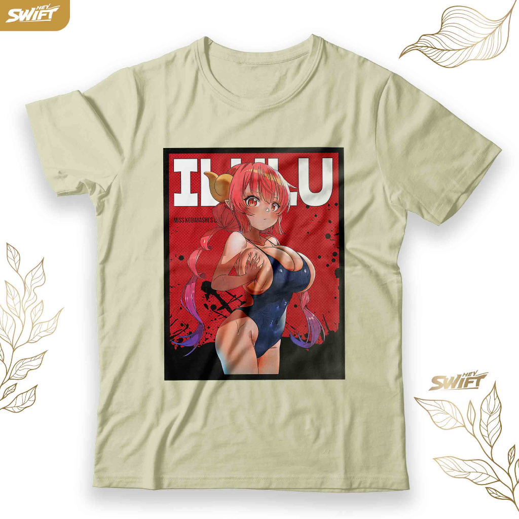 KAOS Ilulu Miss Kobayashis Dragon Maid Red anime T-SHIRT BAJU DISTRO