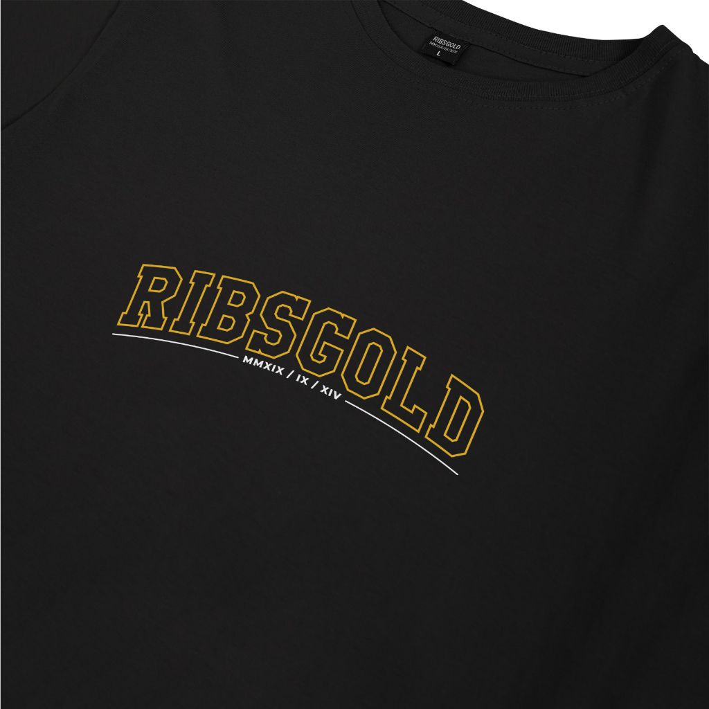 Ribsgold Kaos Distro Pria T Shirt Legendary Tshirt T-shirt Lengan Pendek Katun Hitam Putih