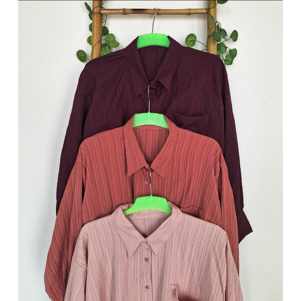 ( TERBARU ) KEMEJA WANITA KEMEJA LUNA LADY CRUSH SHIRT OVERSIZE