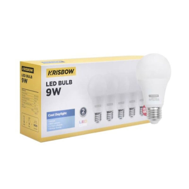 Lampu bohlam LED KRISBOW 9 WATT isi 5