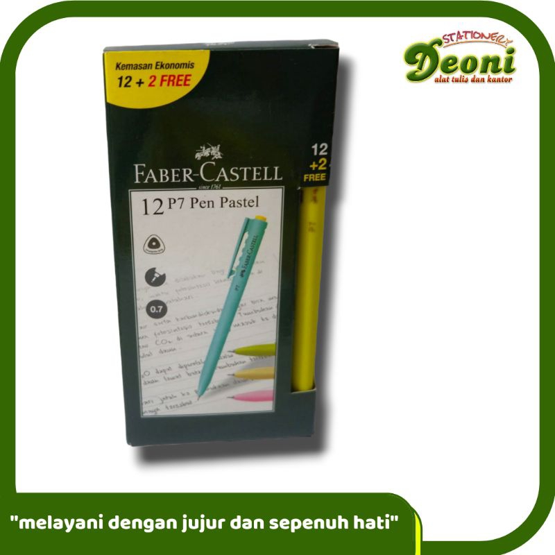 

Faber Castell Bolpen Pulpen Pena P7 0.7mm Hitam 12 Lusin