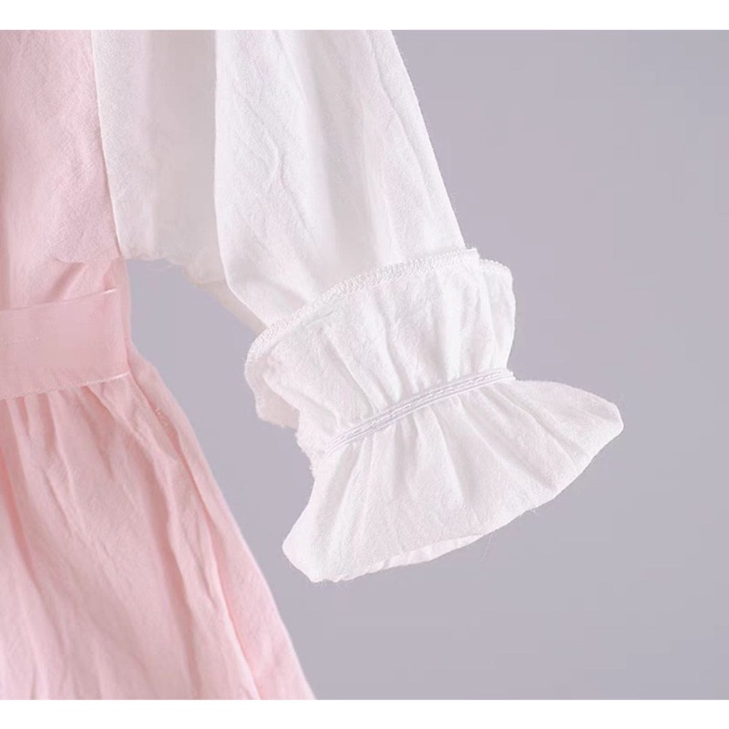 Dress anak cewek 6 Bulan-1 Tahun / Pakaian dress bayi perempuan / Dress two rabbit collar ear / Grosir baju anak import