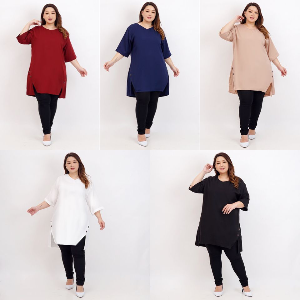 BAJU BLOUSE TUNIK JUMBO WANITA BIGSIZE OVERSIZE LD 120cm XXL XXL 016 BAJU HAMIL POLOS BASIC PANJANG 